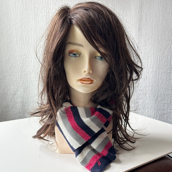 Nautica Striped Pink, Navy and Gray Scarf - Picture 2 of 8